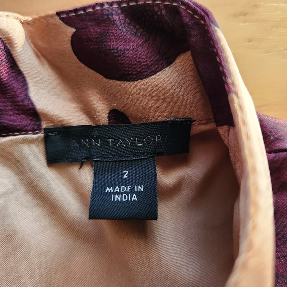 Ann Taylor Floral Flutter Sleeve Belted Flare Dress - Picture 4 of 10